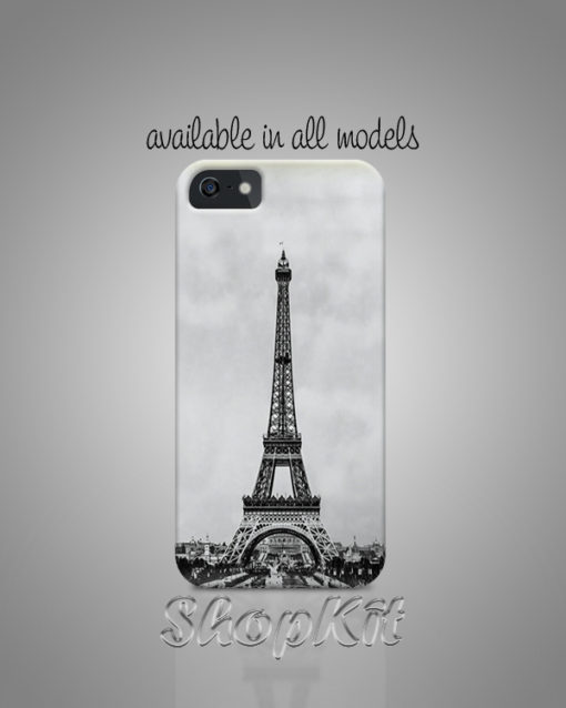 Eifel Tower with grey sky on printed mobile case
