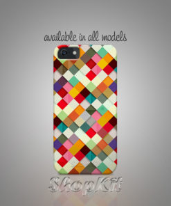 Colorful squares printed on customize mobile cover