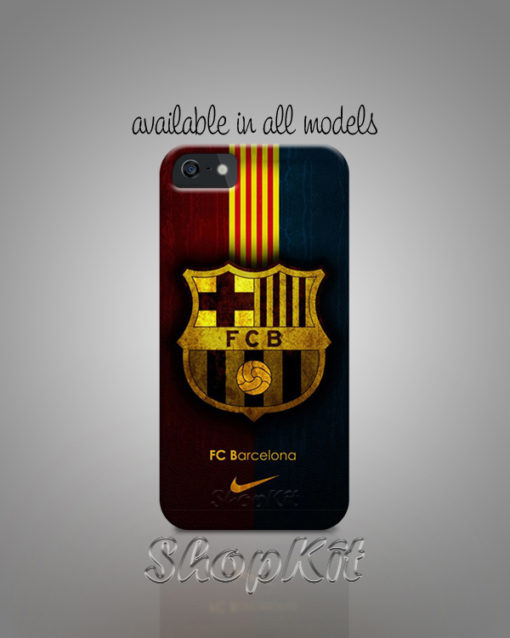 FCB logo printed with its kit colour on background on Customize Mobile Cover