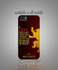Quote from game of thrones written on mobile cover