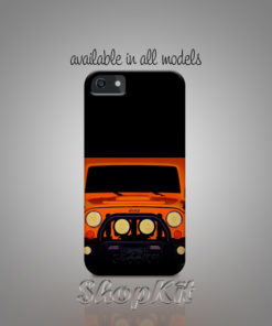 Red jeep with black background soft mobile cover