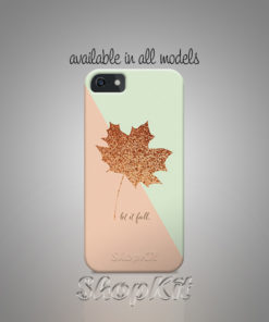 winter leaf with gold texture mobile cover