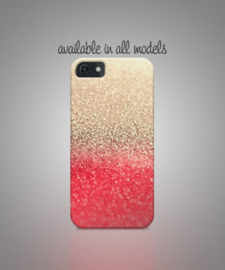 Golden and red sprinkles on mobile cover