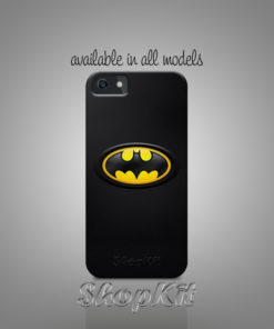 batman logo with yellow cover on customize mobile cover