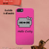 Hello cutty ribbon on pink background mobile cover for girls.