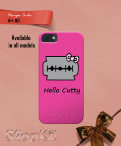 Hello cutty ribbon on pink background mobile cover for girls.