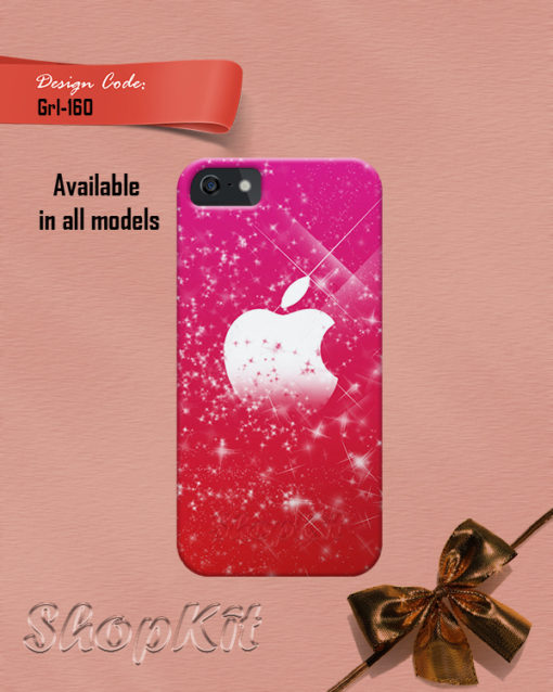 Apple brand logo with sprarkling effect customize mobile cover