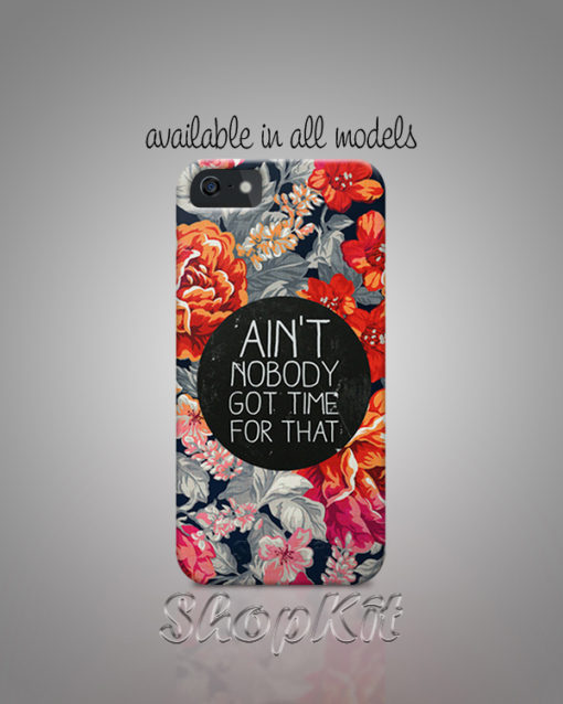 colorful illustrated flowers on background while text on black circle for customization of smart phone case