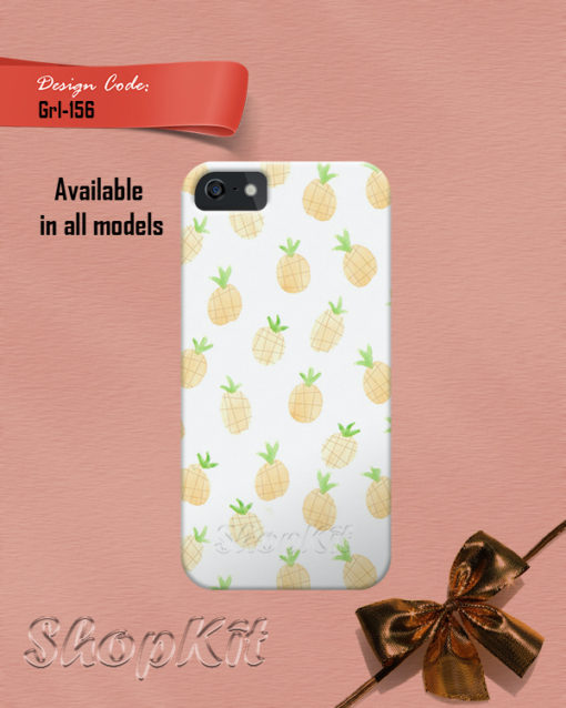 illustrated pineapple pattern design for customize mobile cover