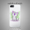 Cat painting on white mobile cover