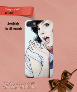 Girls saying Hi in photo painting for customize mobile cover