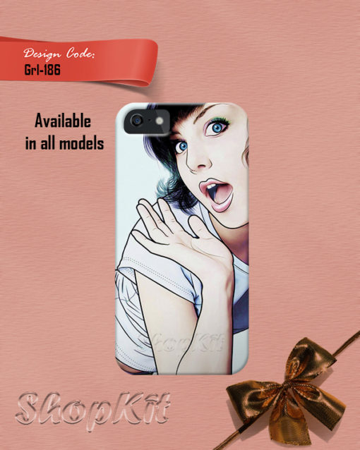 Girls saying Hi in photo painting for customize mobile cover