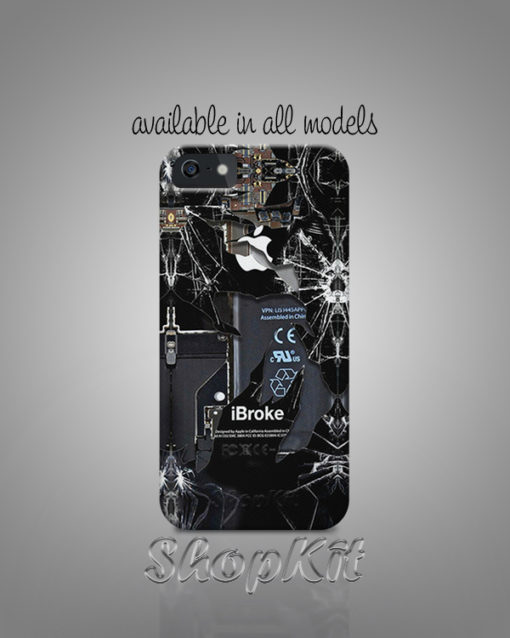 Broke iphone case design for customize mobile cover