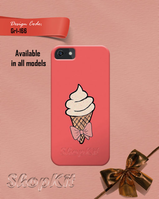 ice cream on red background mobile cover for all smartphones