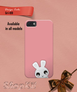 cute bunny at bottom of the mobile cover