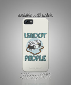 I shoot people written with vintage camera for digiral printed mobile cover