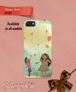 Two girls are playing mobile cover design