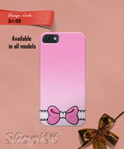 Pink ribbon at the bottom of the mobile cover design.