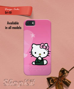 kitty sitting on pink background mobile cover