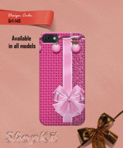 pink ribbon on fancy background for customization of the mobile cover
