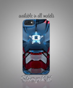 Blue Iron Man Armor while apple logo instead of arc reactor mobile cover