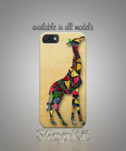 giraffe miniature on mobile cover