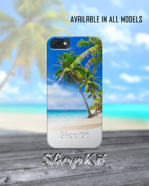 palm trees on beach mobile cover