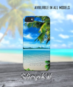 palm trees on beach mobile cover