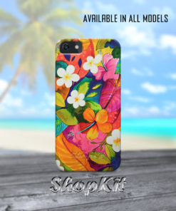 colorful flowers illustration on mobile cover