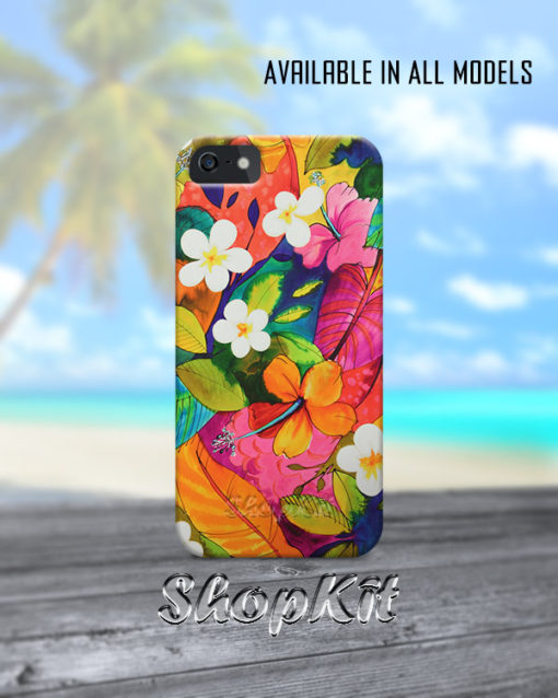 colorful flowers illustration on mobile cover