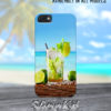 lemon drink glass on wood beach in the background mobile cover