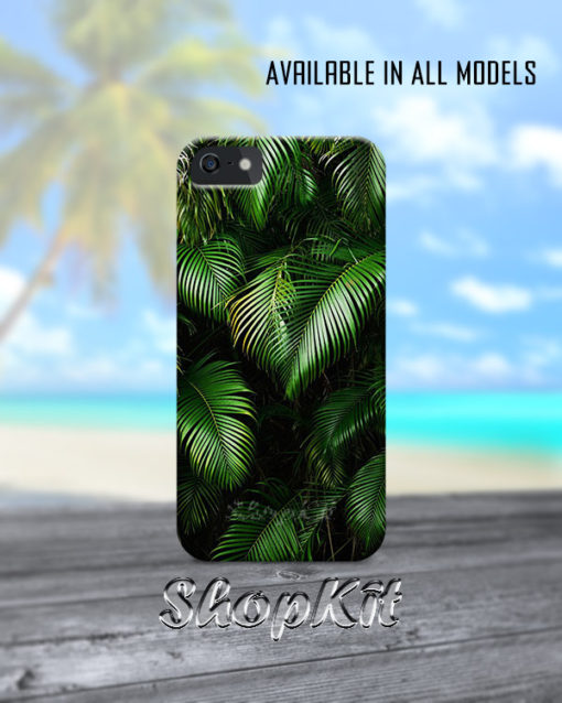A lot of greenish flowers on mobile cover