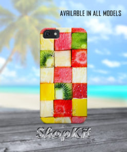 fruits in square on customize iphone mobile cover