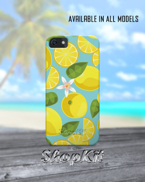 Lemons and leafs on mobile cover