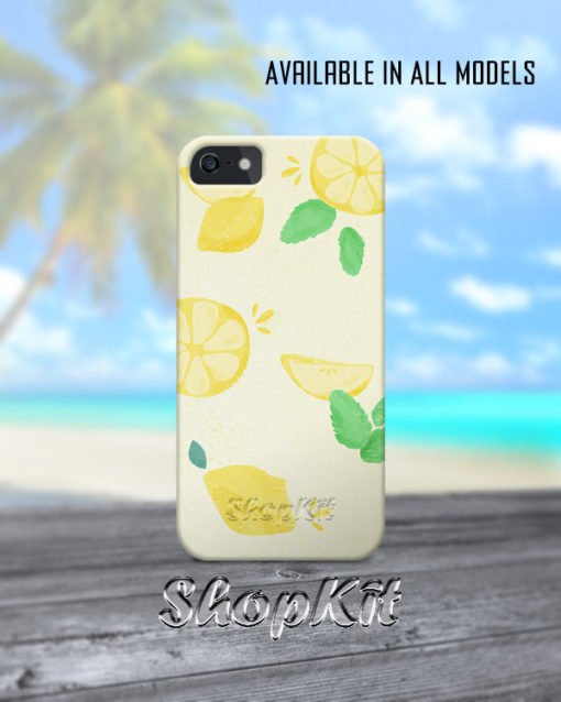 Light lemon and leafs on mobile cover