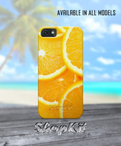 Orange pieces on mobile cover