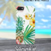 pineapple and other flowers painted on Customize Mobile Cover
