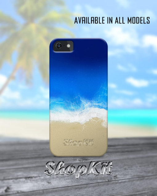 top view of sand and water beach mobile cover