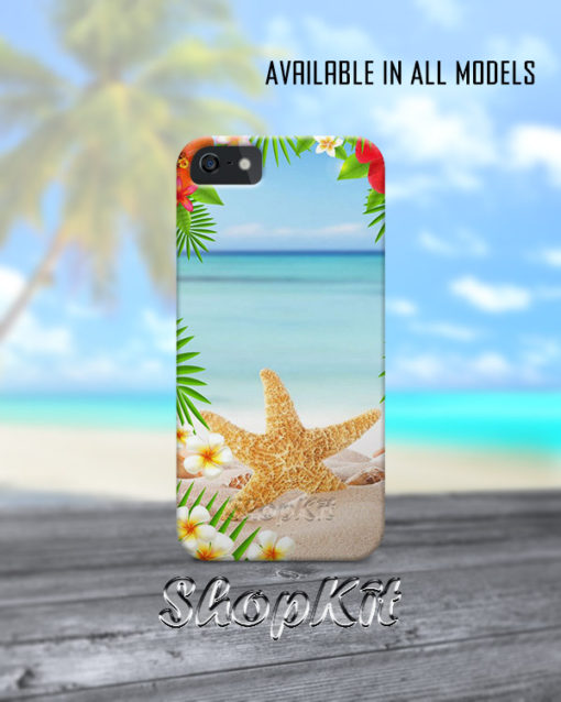 starfish on sand at beach mobile cover