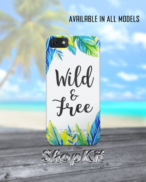 Wild and free typography on mobile cover